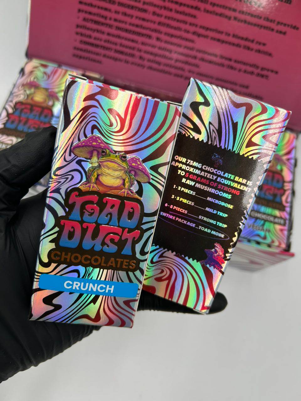 toad dust mushrooms chocolate